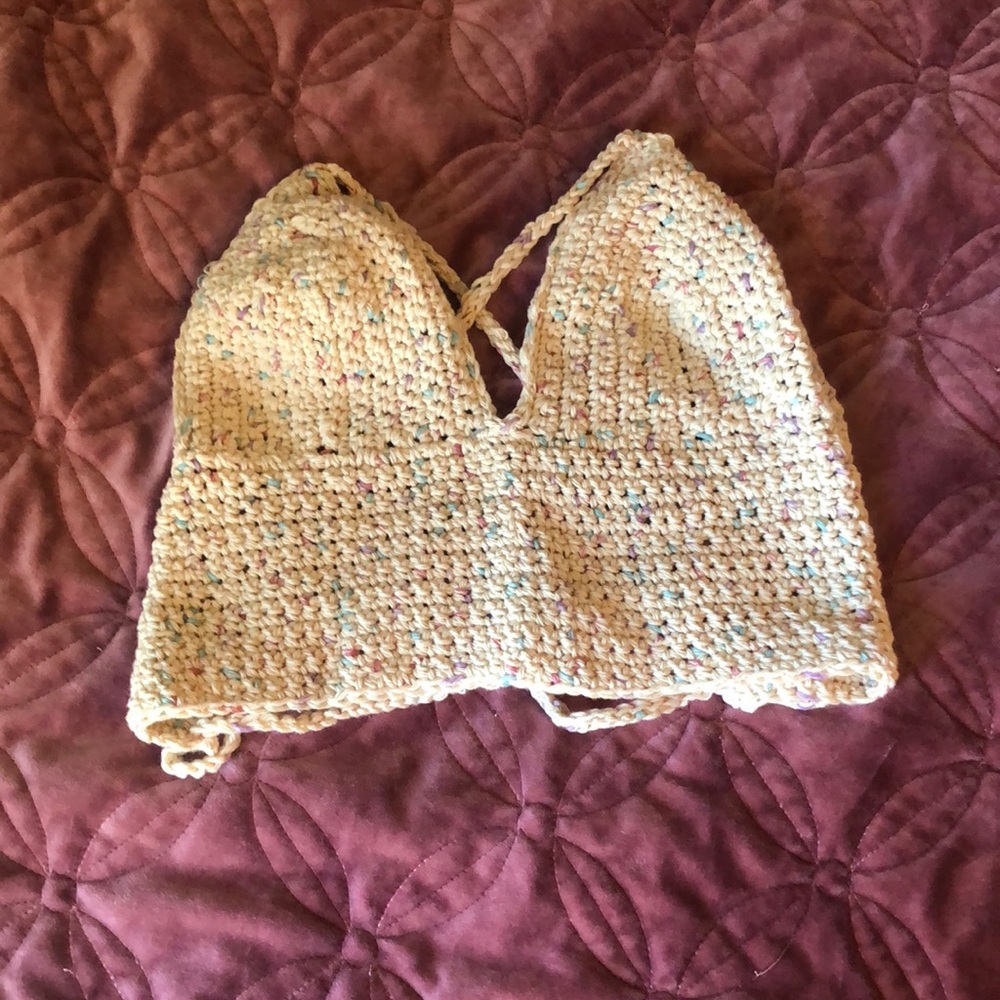 Handmade cotton crochet boho tank top